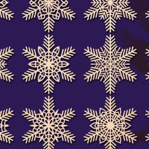 Intra απο ξύλο plywood 3mm-4mm πάχος – Snowflakes Bundle 05 Δίασταση  20x20 cm INTRAFABR-77362392