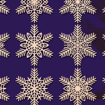 Intra απο ξύλο plywood 3mm-4mm πάχος – Snowflakes Bundle 05 Δίασταση  20x20 cm INTRAFABR-77362392 - Image 1