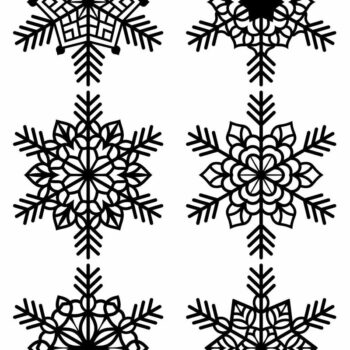 Intra απο ξύλο plywood 3mm-4mm πάχος – Snowflakes Bundle 05 Δίασταση  20x20 cm INTRAFABR-77362392 - Image 3