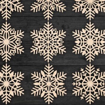 Intra απο ξύλο plywood 3mm-4mm πάχος – Snowflakes Bundle 06 Δίασταση  20x20 cm INTRAFABR-77362534 - Image 2
