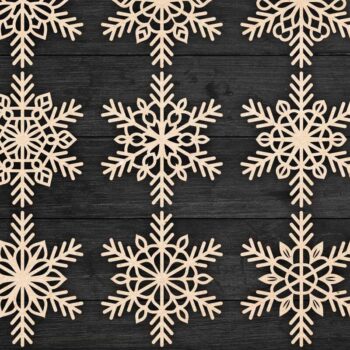 Intra απο ξύλο plywood 3mm-4mm πάχος – Snowflakes Bundle 07 Δίασταση  20x20 cm INTRAFABR-77362761 - Image 3