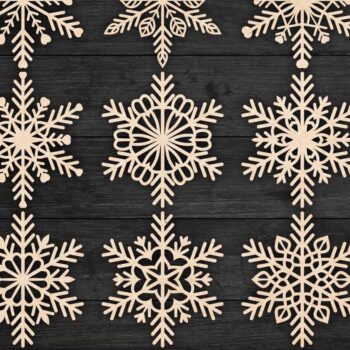 Intra απο ξύλο plywood 3mm-4mm πάχος – Snowflakes Bundle 08 Δίασταση 20x20 cm INTRAFABR-77362879 - Image 1