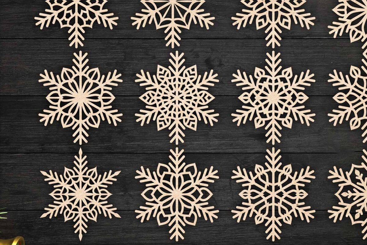 Intra απο ξύλο plywood 3mm-4mm πάχος – Πακέτο Snowflakes 09 Δίασταση  20x20 cm INTRAFABR-77363057