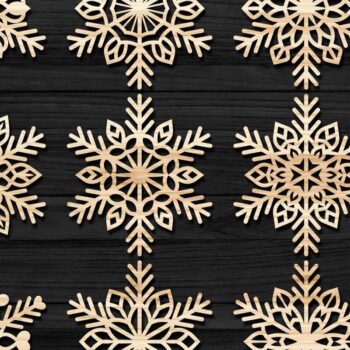 Intra απο ξύλο plywood 3mm-4mm πάχος – Snowflakes Bundle 10 Δίασταση 20x20 cm INTRAFABR-77363190 - Image 3