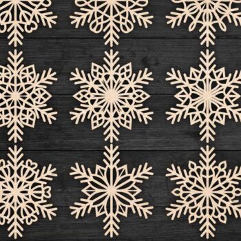 Intra απο ξύλο plywood 3mm-4mm πάχος – Πακέτο Snowflakes 11 Δίασταση 20x20 cm INTRAFABR-77368758 - Image 1