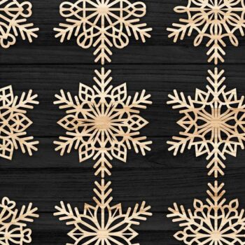 Intra απο ξύλο plywood 3mm-4mm πάχος – Πακέτο Snowflakes 11 Δίασταση 20x20 cm INTRAFABR-77368758 - Image 2
