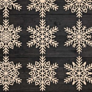 Intra απο ξύλο plywood 3mm-4mm πάχος – Snowflakes Bundle 13 Δίασταση  20x20 cm INTRAFABR-77369129
