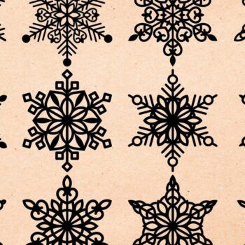 Intra απο ξύλο plywood 3mm-4mm πάχος – Snowflakes Bundle 14 Δίασταση  20x20 cm INTRAFABR-77369255 - Image 2