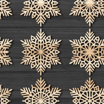 Intra απο ξύλο plywood 3mm-4mm πάχος – Πακέτο Snowflakes 15 Δίασταση  20x20 cm INTRAFABR-77369451 - Image 2