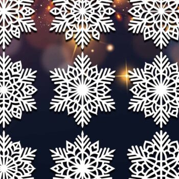 Intra απο ξύλο plywood 3mm-4mm πάχος – Πακέτο Snowflakes 16 Δίασταση  20x20 cm INTRAFABR-77369800 - Image 1