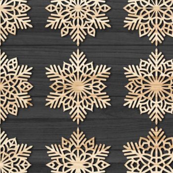 Intra απο ξύλο plywood 3mm-4mm πάχος – Πακέτο Snowflakes 16 Δίασταση  20x20 cm INTRAFABR-77369800 - Image 2