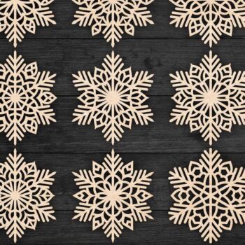 Intra απο ξύλο plywood 3mm-4mm πάχος – Πακέτο Snowflakes 16 Δίασταση  20x20 cm INTRAFABR-77369800 - Image 3