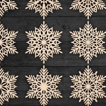 Intra απο ξύλο plywood 3mm-4mm πάχος – Πακέτο Snowflakes 17 Δίασταση  20x20 cm INTRAFABR-77370036 - Image 1