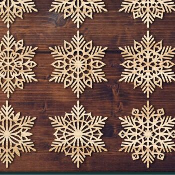Intra απο ξύλο plywood 3mm-4mm πάχος – Snowflakes Bundle 19 Δίασταση  20x20 cm INTRAFABR-77371848 - Image 1