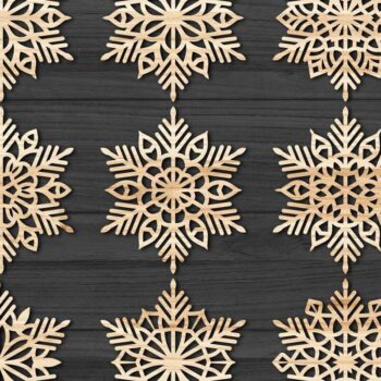 Intra απο ξύλο plywood 3mm-4mm πάχος – Snowflakes Bundle 19 Δίασταση  20x20 cm INTRAFABR-77371848 - Image 2