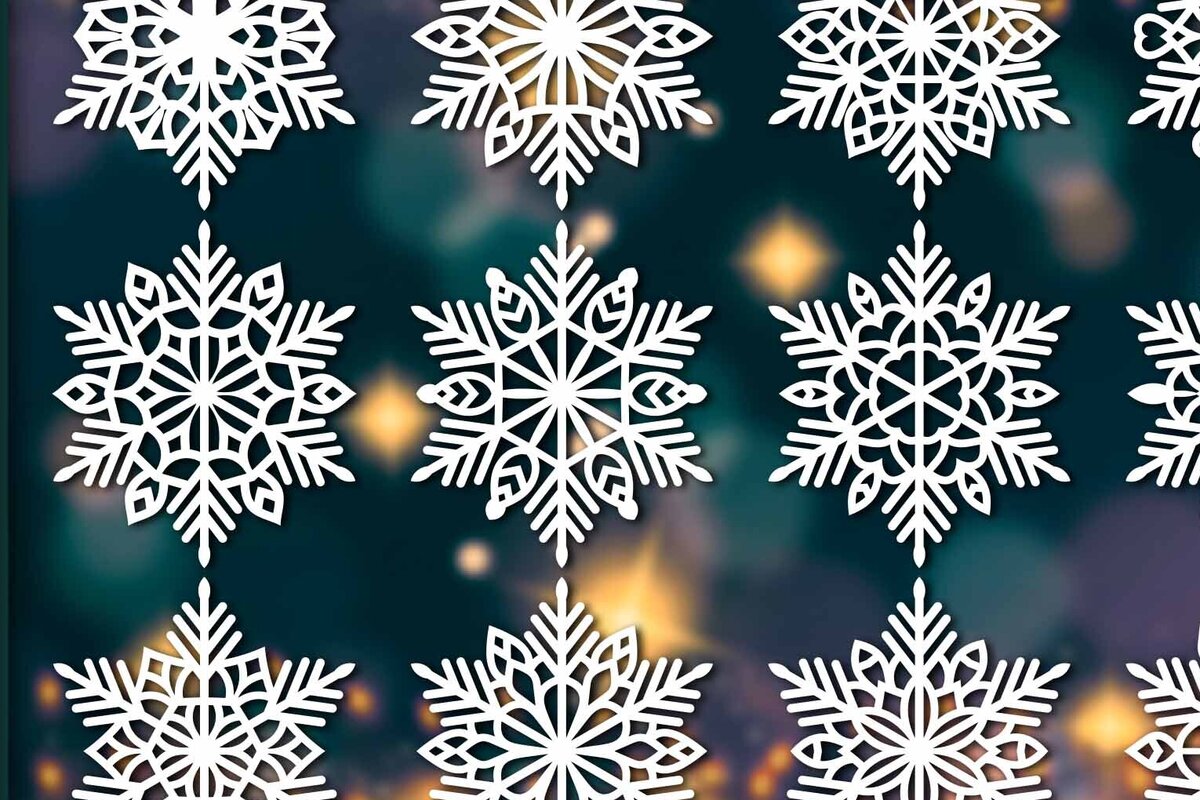 Intra απο ξύλο plywood 3mm-4mm πάχος – Snowflakes Bundle 21 Δίασταση  20x20 cm INTRAFABR-77372053