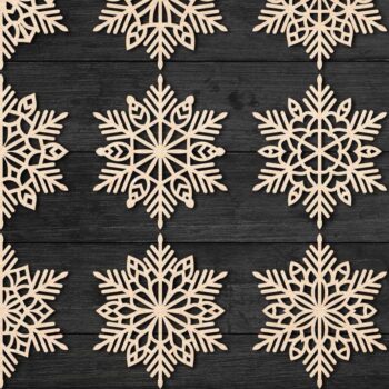 Intra απο ξύλο plywood 3mm-4mm πάχος – Snowflakes Bundle 21 Δίασταση  20x20 cm INTRAFABR-77372053 - Image 2