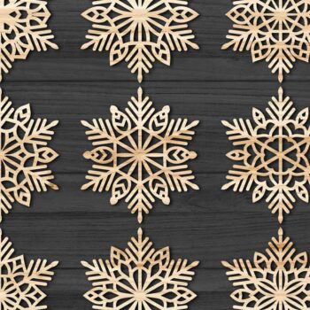 Intra απο ξύλο plywood 3mm-4mm πάχος – Snowflakes Bundle 21 Δίασταση  20x20 cm INTRAFABR-77372053 - Image 3