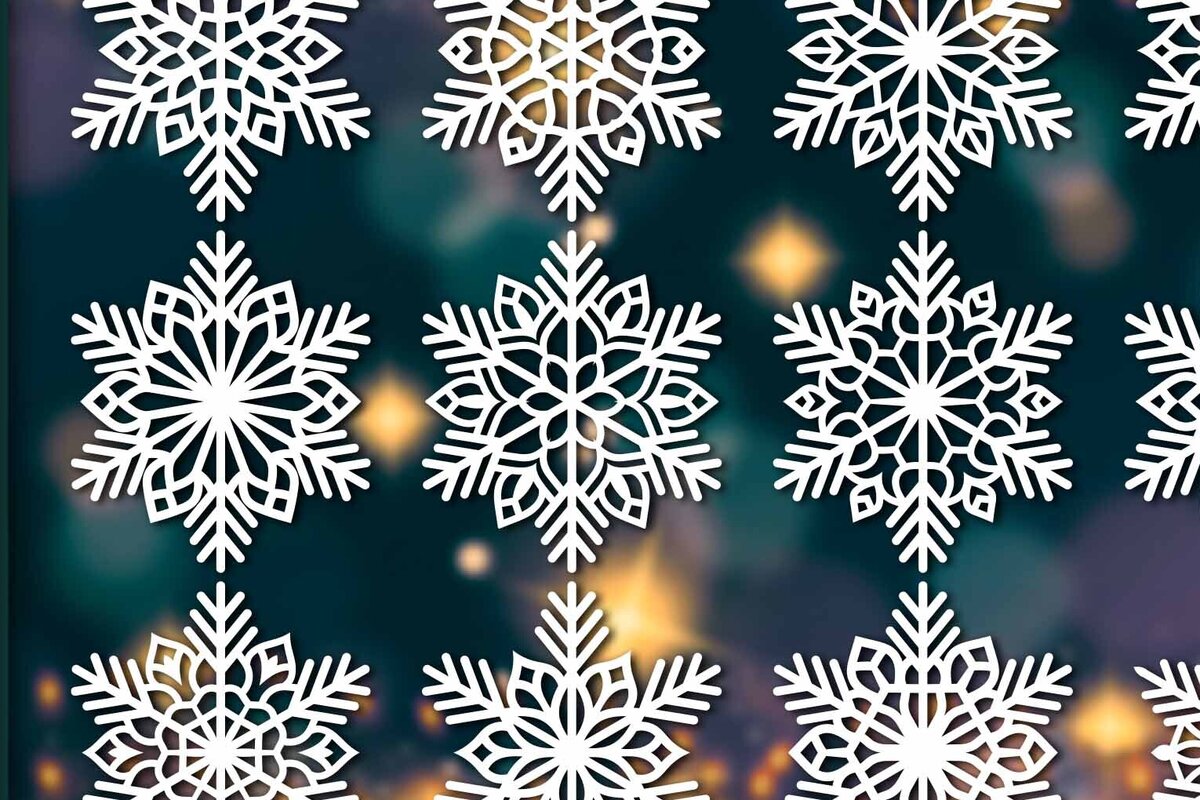 Intra απο ξύλο plywood 3mm-4mm πάχος – Snowflakes Bundle 22 Δίασταση  20x20 cm INTRAFABR-77372139