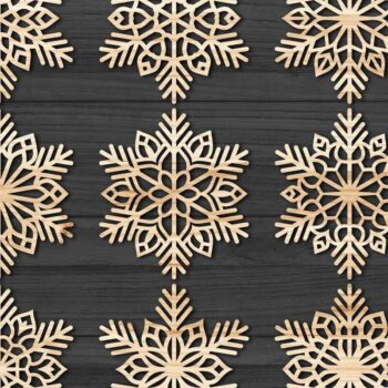 Intra απο ξύλο plywood 3mm-4mm πάχος – Snowflakes Bundle 22 Δίασταση  20x20 cm INTRAFABR-77372139 - Image 2