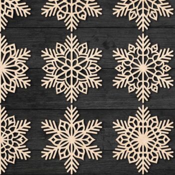 Intra απο ξύλο plywood 3mm-4mm πάχος – Snowflakes Bundle 22 Δίασταση  20x20 cm INTRAFABR-77372139 - Image 3