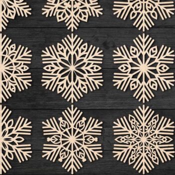 Intra απο ξύλο plywood 3mm-4mm πάχος – Snowflakes Bundle 23 Δίασταση  20x20 cm INTRAFABR-77372201 - Image 3