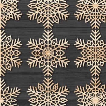 Intra απο ξύλο plywood 3mm-4mm πάχος – Snowflakes Bundle 25 Δίασταση 20x20 cm INTRAFABR-77372496 - Image 3