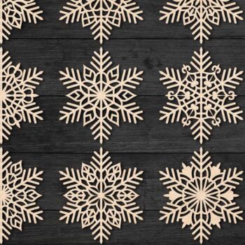 Intra απο ξύλο plywood 3mm-4mm πάχος – Snowflakes Bundle 26 Δίασταση  20x20 cm INTRAFABR-77464223 - Image 2