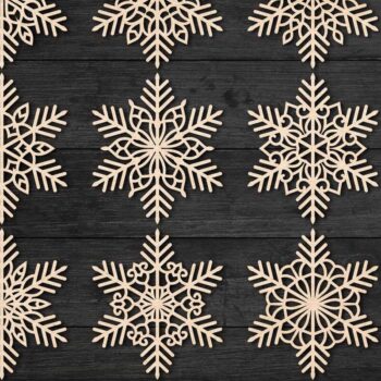 Intra απο ξύλο plywood 3mm-4mm πάχος – Snowflakes Bundle 27 Δίασταση  20x20 cm INTRAFABR-77464483 - Image 1