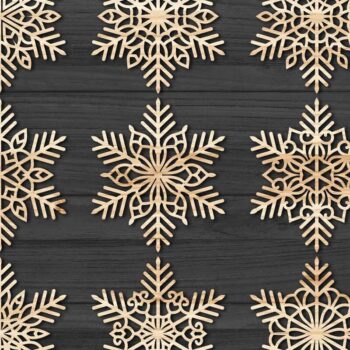 Intra απο ξύλο plywood 3mm-4mm πάχος – Snowflakes Bundle 27 Δίασταση  20x20 cm INTRAFABR-77464483 - Image 2