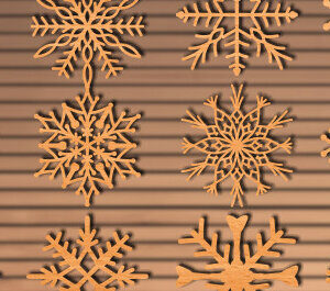 Intra απο ξύλο plywood 3mm-4mm πάχος – Snowflakes  Δίασταση  20x20 cm INTRAFABR-70190514