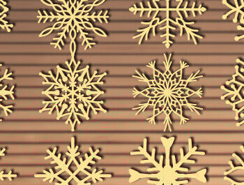 Intra απο ξύλο plywood 3mm-4mm πάχος – Snowflakes  Δίασταση  20x20 cm INTRAFABR-70190514 - Image 3