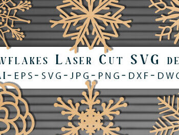 Intra απο ξύλο plywood 3mm-4mm πάχος – Snowflakes  Δίασταση  20x20 cm INTRAFABR-70327607 - Image 1