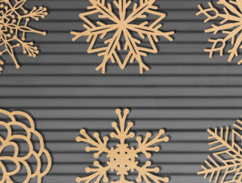 Intra απο ξύλο plywood 3mm-4mm πάχος – Snowflakes  Δίασταση  20x20 cm INTRAFABR-70327607 - Image 2