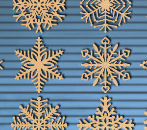 Intra απο ξύλο plywood 3mm-4mm πάχος – Snowflakes  Δίασταση  20x20 cm INTRAFABR-70190502