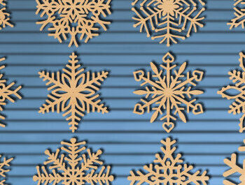 Intra απο ξύλο plywood 3mm-4mm πάχος – Snowflakes  Δίασταση  20x20 cm INTRAFABR-70190502 - Image 1