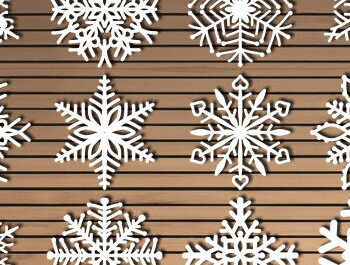 Intra απο ξύλο plywood 3mm-4mm πάχος – Snowflakes  Δίασταση  20x20 cm INTRAFABR-70190502 - Image 2