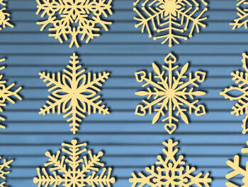Intra απο ξύλο plywood 3mm-4mm πάχος – Snowflakes  Δίασταση  20x20 cm INTRAFABR-70190502 - Image 3