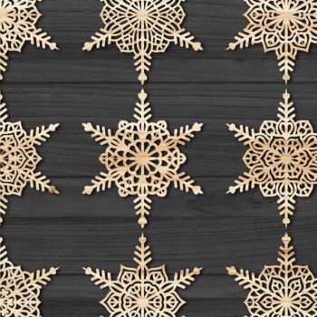 Intra απο ξύλο plywood 3mm-4mm πάχος – Snowflakes, Dxf Bundle 110 Δίασταση  20x20 cm INTRAFABR-79067670 - Image 3