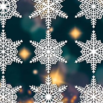 Intra απο ξύλο plywood 3mm-4mm πάχος – Snowflakes, Dxf Bundle 111 Δίασταση 20x20 cm INTRAFABR-79067858 - Image 1