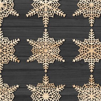 Intra απο ξύλο plywood 3mm-4mm πάχος – Snowflakes, Dxf Bundle 111 Δίασταση 20x20 cm INTRAFABR-79067858 - Image 2