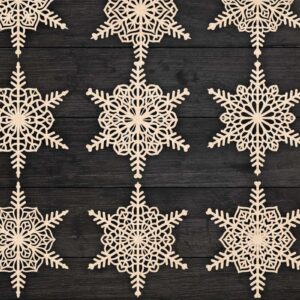 Intra απο ξύλο plywood 3mm-4mm πάχος – Snowflakes, Dxf Bundle 113 Δίασταση  20x20 cm INTRAFABR-79068051