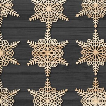 Intra απο ξύλο plywood 3mm-4mm πάχος – Snowflakes, Dxf Bundle 113 Δίασταση 20x20 cm INTRAFABR-79068051 - Image 3