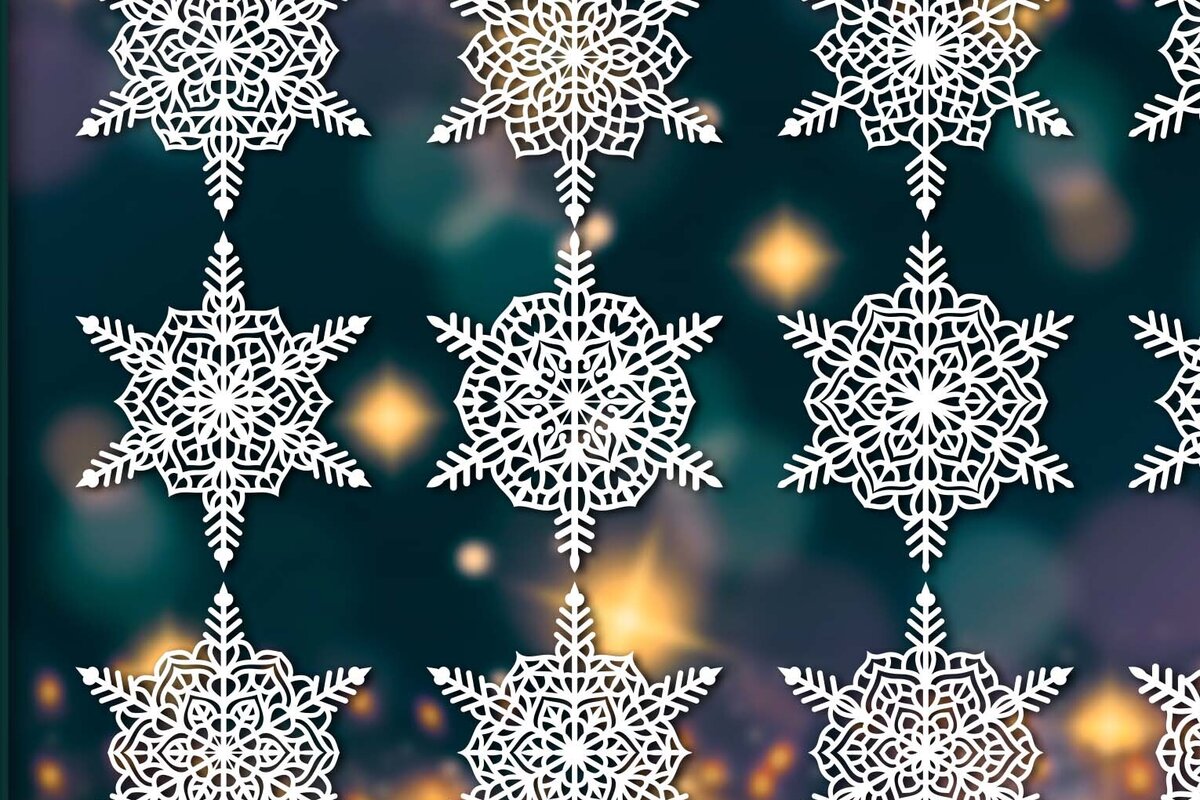 Intra απο ξύλο plywood 3mm-4mm πάχος – Snowflakes, Dxf Bundle 115 Δίασταση  20x20 cm INTRAFABR-79068370