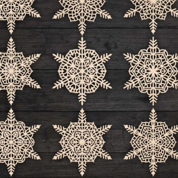 Intra απο ξύλο plywood 3mm-4mm πάχος – Snowflakes, Dxf Bundle 115 Δίασταση  20x20 cm INTRAFABR-79068370 - Image 3