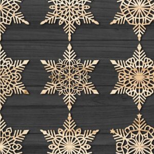 Intra απο ξύλο plywood 3mm-4mm πάχος – Snowflakes, Dxf Bundle 18 Δίασταση  20x20 cm INTRAFABR-77694222