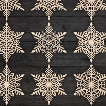 Intra απο ξύλο plywood 3mm-4mm πάχος – Snowflakes, Dxf Bundle 18 Δίασταση 20x20 cm INTRAFABR-77694222 - Image 2