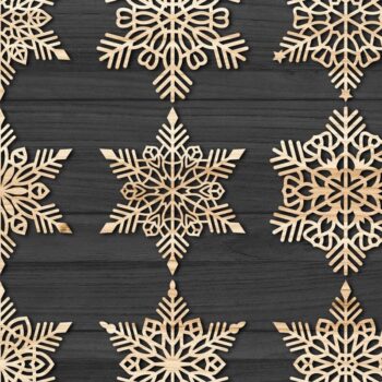 Intra απο ξύλο plywood 3mm-4mm πάχος – Snowflakes, Dxf Bundle 18 Δίασταση 20x20 cm INTRAFABR-77694491 - Image 2