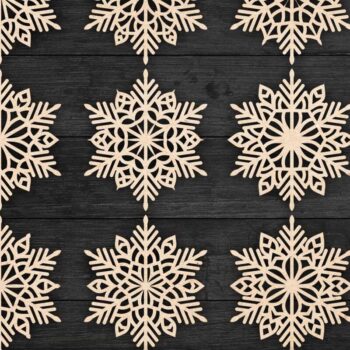 Intra απο ξύλο plywood 3mm-4mm πάχος – Snowflakes, Dxf Bundle 18 Δίασταση 20x20 cm INTRAFABR-77371771 - Image 1