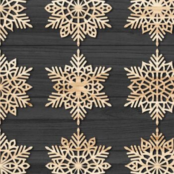 Intra απο ξύλο plywood 3mm-4mm πάχος – Snowflakes, Dxf Bundle 20 Δίασταση 20x20 cm INTRAFABR-77371957 - Image 2